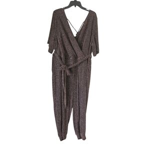 Torrid Size 3 Black Gold Glitter Knit Suprlice Jumpsuit